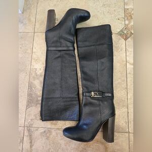 Tory Burch Jenna Tall Boots Tumbled Leather Size 7